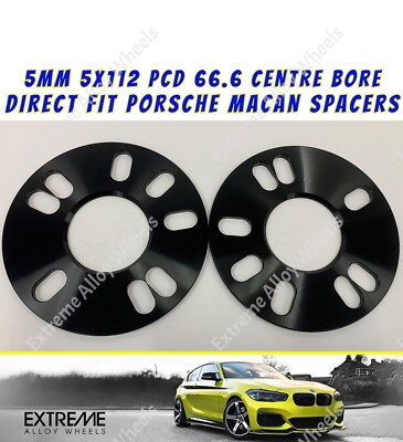 Passend für Porsche Schwarz Spurverbreiterung 5mm Porsche Macan Alu Nabe Zentrisch 5x112 66,6