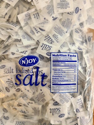 NJOY Iodized Salt 1,200 ct. 5 gm Convenient Single-serve Individual Packets  -NEW | eBay