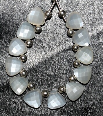 Superb Top Played Flashy Moonstone 10 mm Trillion Briolette Cut Beads Gemstone