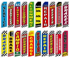 Mechanic Advertising Feather Swooper Flutter Flag Brakes Oil Change Transmission