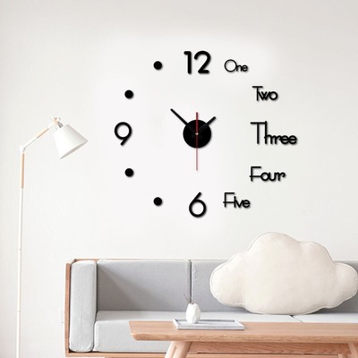 Modern Diy 3d Diy Frameless Wall Clock Sticker Decor Home Office