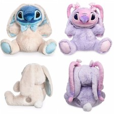 Disney Store Lilo Stitch Easter Plush Angel Bunny Stuffed Animal Toy Set NEW