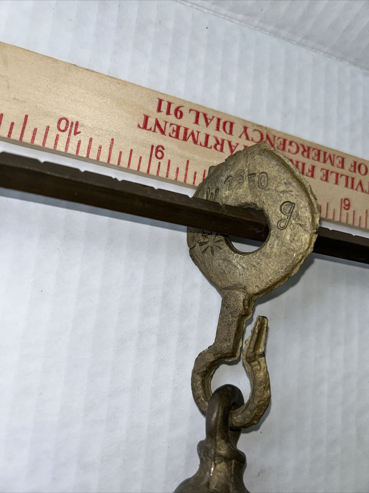 VINTAGE ANTIQUE HANGING BALANCE SCALE Brass Farm House PRODUCE COUNTER