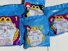 NEW McDonald's Disney The Little Mermaid 1996 Happy Meal Toys 1, 2, ,3, 4