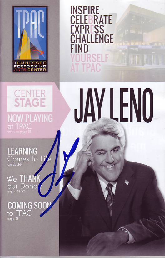 Jay Leno Cheap sale Signed Autographed TPAC Magazine Award-winning store