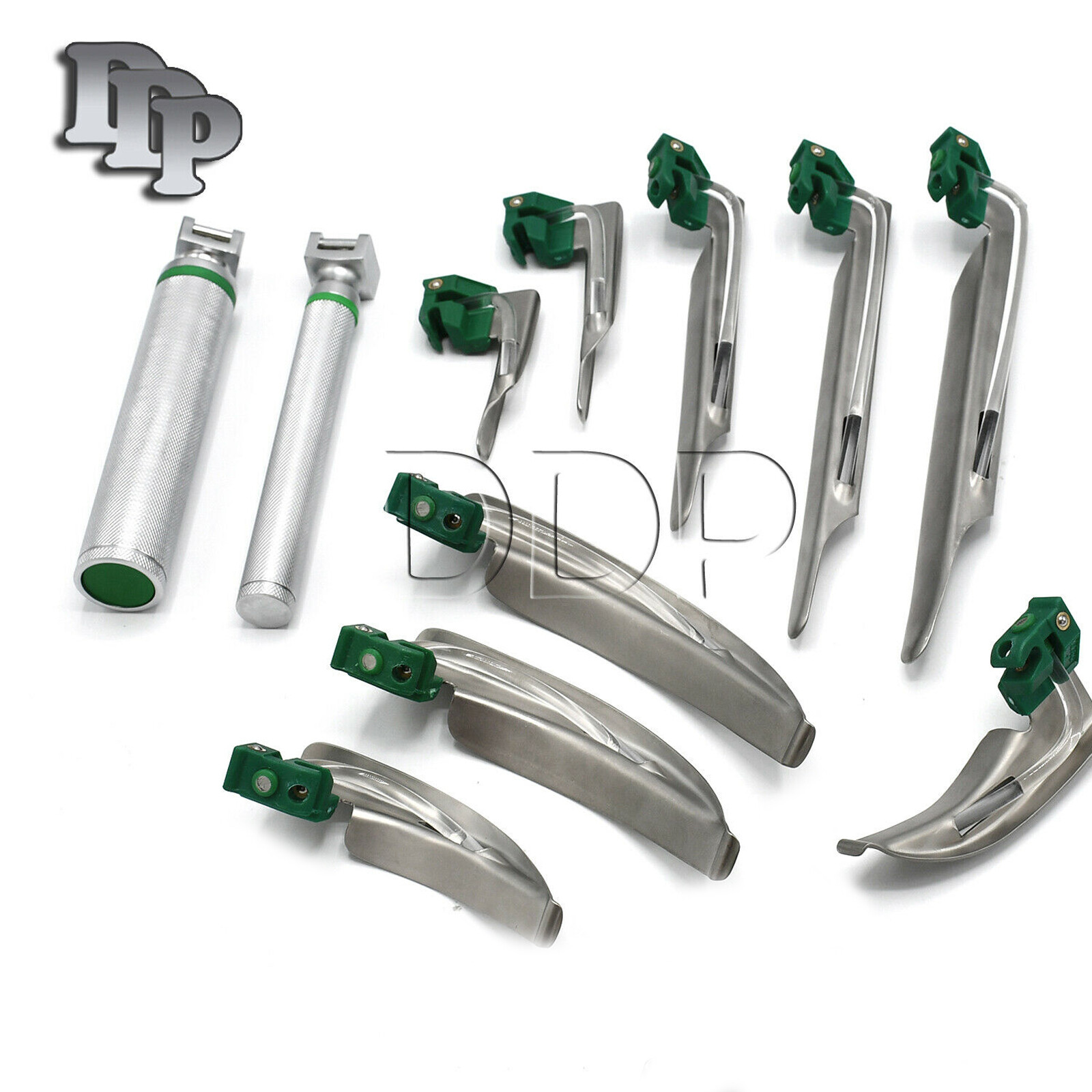 Fiberoptic Laryngoscope Mac + Miller Emt Anesthesia Combo Set 9 Blades