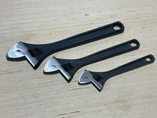 NEW Proto Tools 3pc Click-Stop Adjustable Wrench Set, 6” 8” 10” in Black Oxide