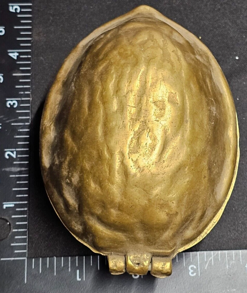 Vintage Brass Walnut Shaped Nutcracker 5" x 3.5" and 3" tall - Image 4 of 4