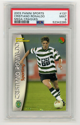 Cristiano RONALDO ROOKIE card Panini Mega Craques 2002-03 #137 PSA