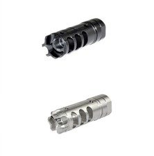 Black/Silver 5/8x24 Thread Steel Muzzle Brake For .350 Legend