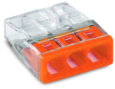Cable Clamp Wago 2273-203, 3 X 0.5-2.5 Mm², 450 V, Orange, 5 Pcs.