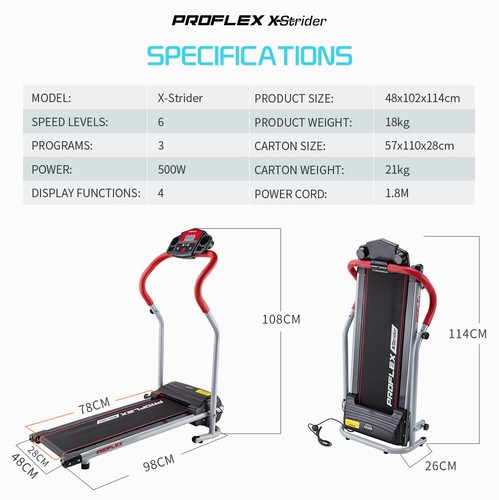 PROFLEX Electric Mini Walking Treadmill Exercise Equipment Fitness Machine - Picture 10 of 10