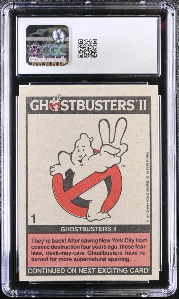 Коллекционная карточка фильма 1989 Topps Ghostbusters II название No1 оценка CGC 9.5 как новая+ - Изображение 2 из 2