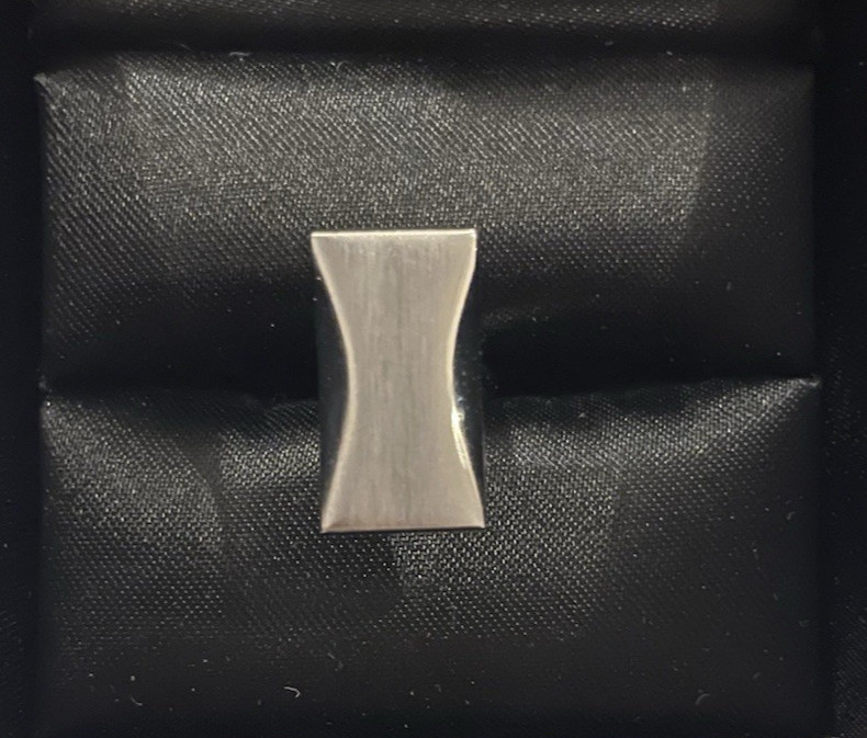 Silver Rectangular Bar Matt & Polished Effect Cuf… - image 3