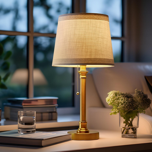 19.5'' Gold Table Lamp for Living Room Nightstand Modern Lamps Brass Table Lamp - Picture 3 of 12