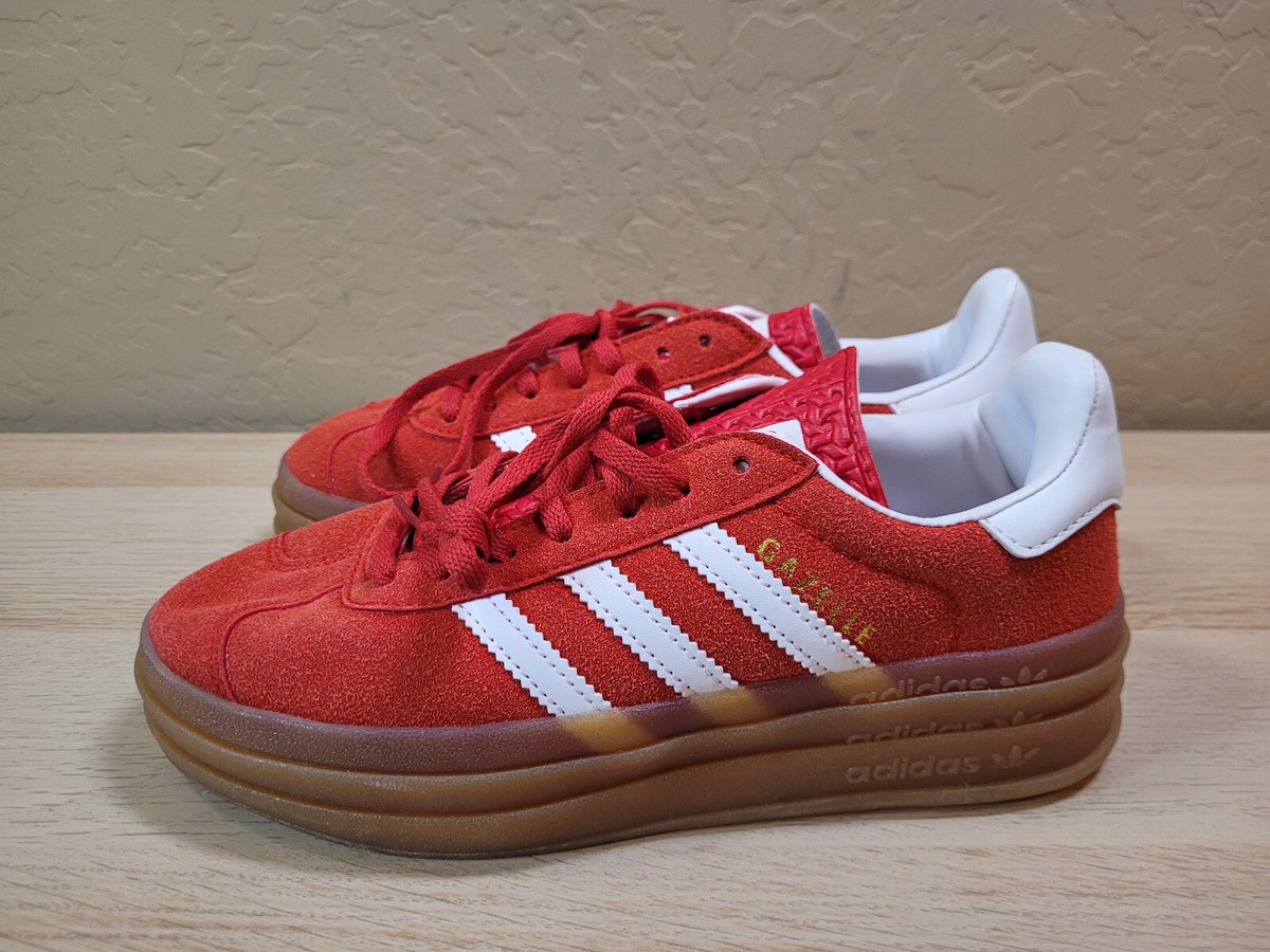 Adidas Gazelle Bold Collegiate Orange Gum Metallic Gold Women's