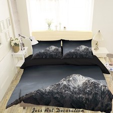 3D Snow Mountain Dark Quilt Cover Set Duvet Cover Bedding Pillowcases