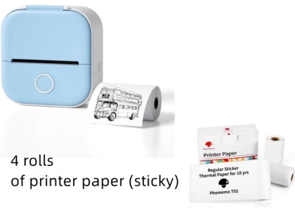 Portable Mini Thermal Label Printer for Home Photos Student Study Error Notes