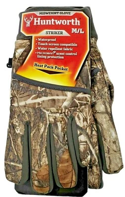 RealTree Edge SIZE M/L Huntworth Glove With Heat Pack Pocket Touch Screen Comp