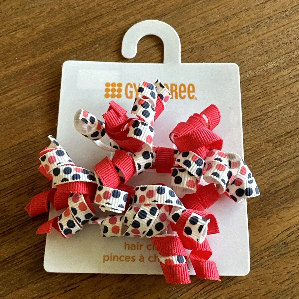 Juego de pinzas para el cabello Gymboree 4 de julio rizadas rizadas para niña fiesta verano Foto 4 de 4