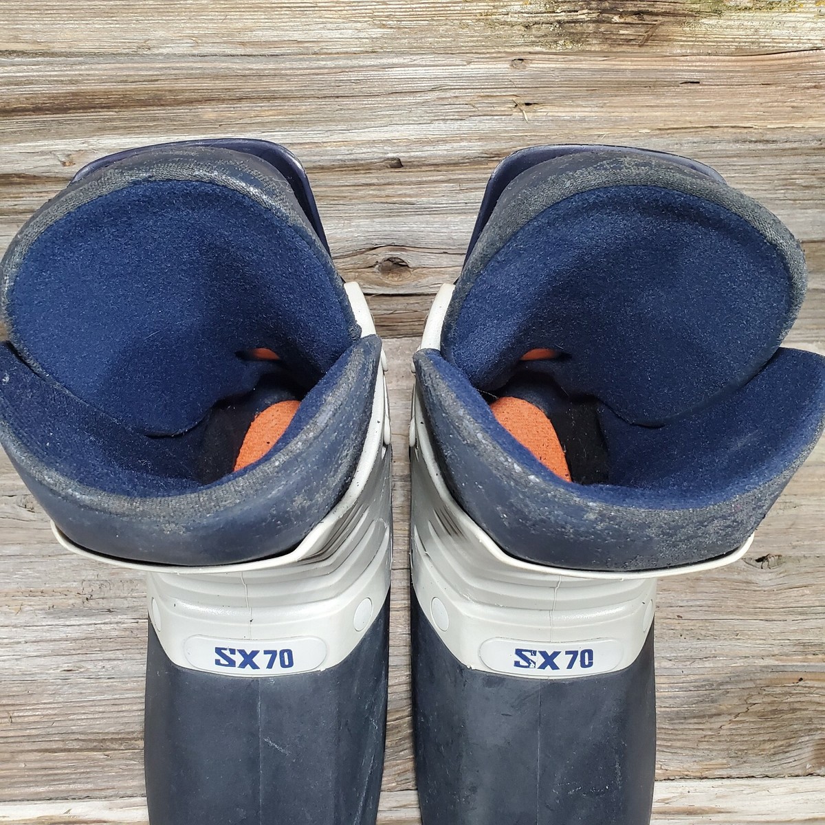 Vintage Retro Salomon SX70 Ski Boots Made in France 345 Navy Grey
