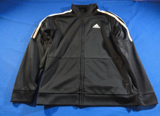 ADIDAS BLACK WHITE FULL ZIP UP ATHLETIC SPORT SOCCER SWEATER YOUTH M 10/12