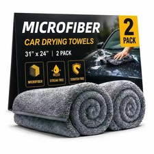2 Pack Professional Large Microfiber Car Drying Towels 31" x 24" , Microfiber