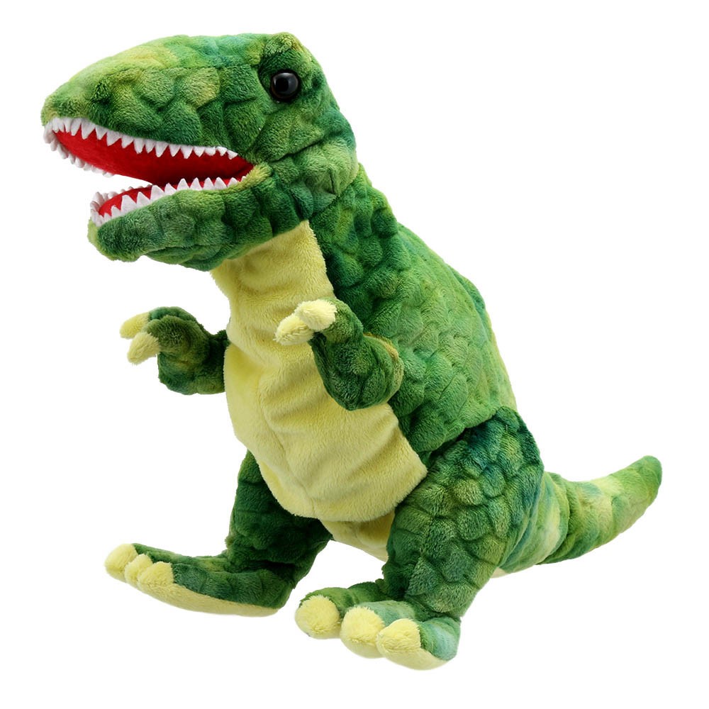 Baby Dino T-Rex hand puppet GREEN dinosaur puppets dinosaurs Tyrannosaurus Rex