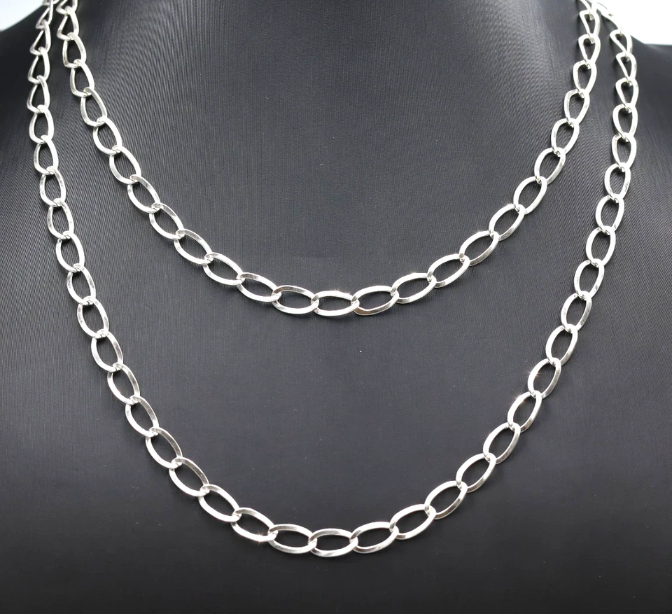 Collana lunga Unoaerre in argento 835 vintage anni '60 Italia catena da donna - Immagine 3 di 4