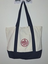 Trader Joe  s Bag Canvas Reusable Heavy Cotton Basic Style Shopping Navy Large