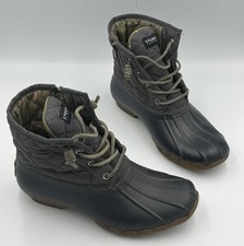 Sperry Top-Sider Saltwater Duck Boots Women's 6 Gray Quilted Waterproof STS93027