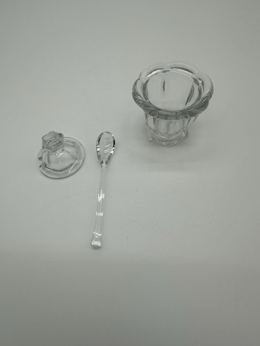 Exquisite Baccarat French Crystal Harcourt Missouri Mustard Jar w Lid and Spoon - Picture 2 of 8