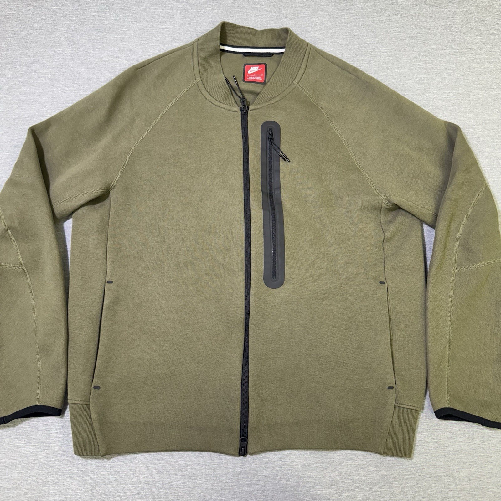 SACAI X NIKE Nike Sportswear Tech Fleece Bomber Giacca Uomo Grande Oliva Full Zip FB8008 222