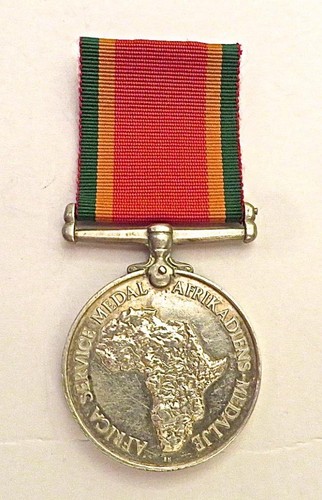 WWII Sterling Silver Named Africa Service Medal MJ Van Zyl South African Army