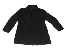 Banana Republic Wool Blend Car Coat Jacket Mens XL Black Button Zip Lined