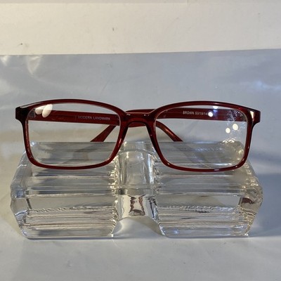 MODERN OPTICAL LANDMARK PLASTIC EYEGLASSES 53-19-140 BROWN