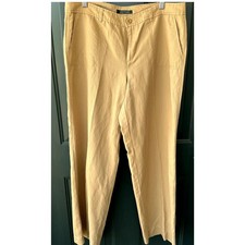 Lauren Ralph Lauren Sz 10 Linen Cotton Flat Front Wide Leg Classic Pants Office