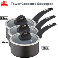 Tower Cerasure Saucepan 16 /18/20cm with Non Stick Coating Suitable for all Hob