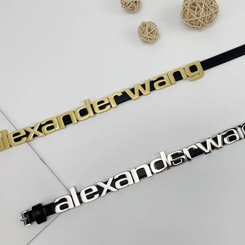 Alexander Wang Nuova Cintura Donna Moda Pendolare Elastica Metallo Lettera