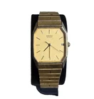 Vintage Seiko Quartz Octagonal Gold Tone Date Watch Integrated Band 6532-5310