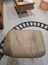 Herman Miller Eames STYLE Vintage Tan Leather Lounge Ottoman / Foot Stool