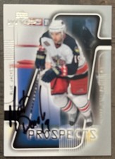 2001/02 UPPER DECK MVP MATHIEU DARCHE SIGNED COLUMBUS BLUE JACKETS CARD #197