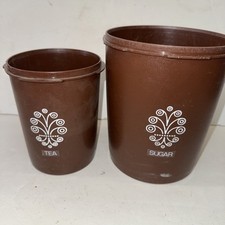 Tupperware nestling containers brown no lids 807-2 & 811-14 made in USA