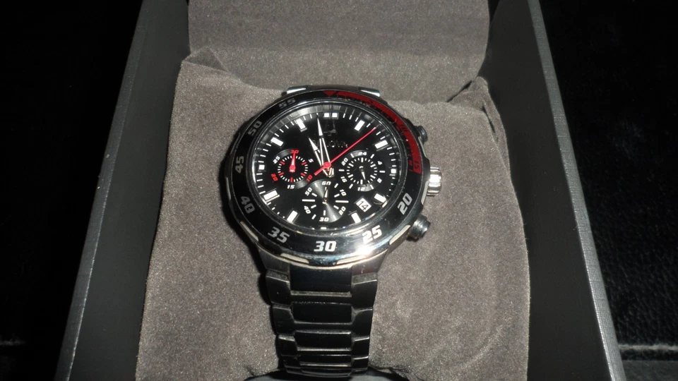 Bulova 98B365 Sport Black Stainless Steel Chronograph Men's Watch / USED COND - Image 3 of 4