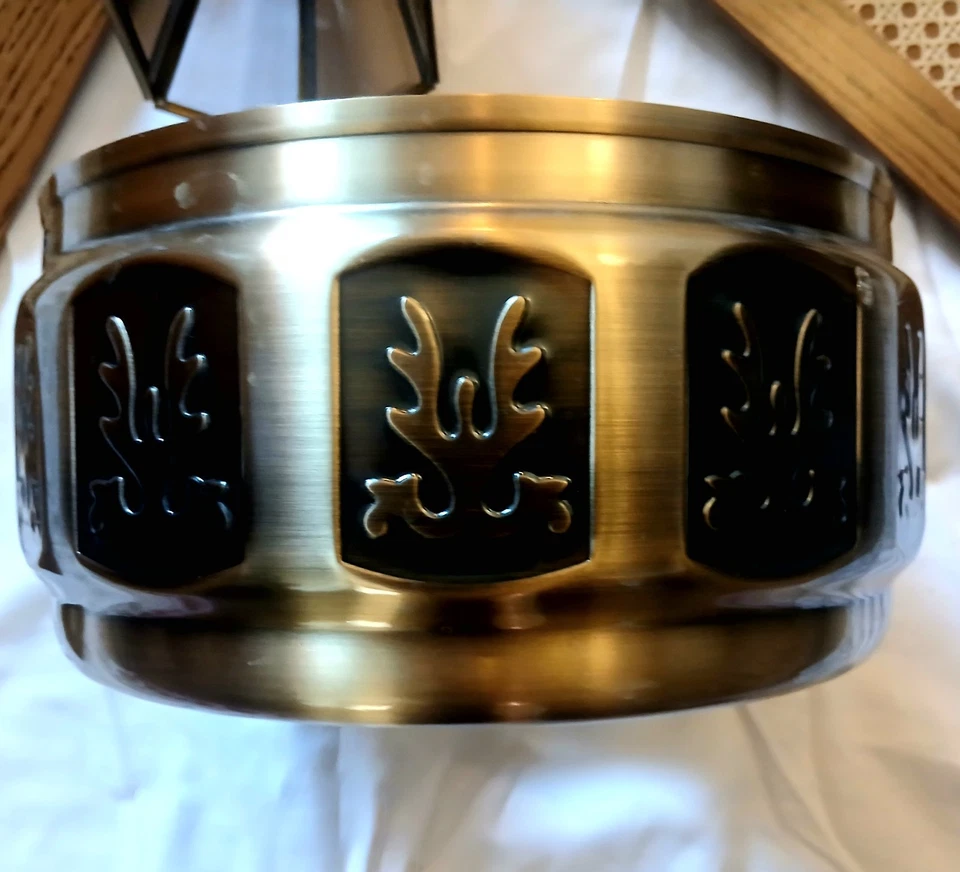 Unique & Elegant Vintage Ceiling Fan Brass & Glass 5 Lights 52" Open Box - Image 3 of 4