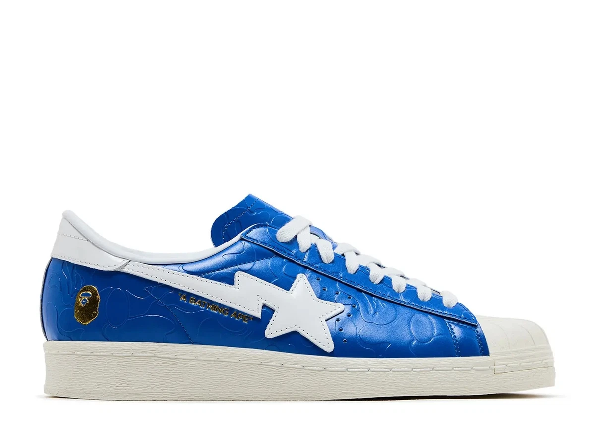 BAPE x adidas Superstar Vintage Blue White for Sale | Authenticity