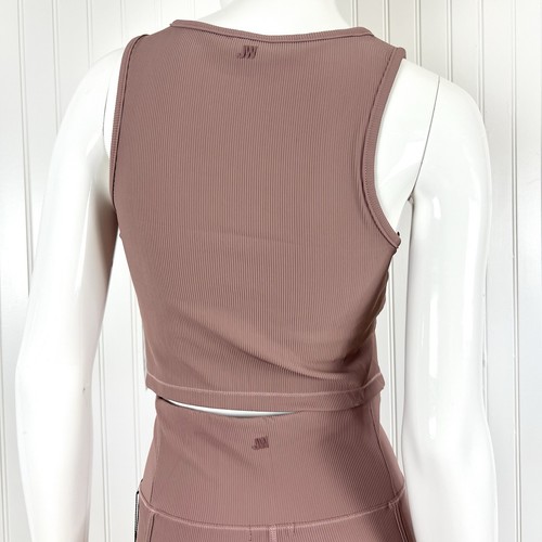 Jason Wu Women's Size L Ribbed Crop Tank & Biker Shorts Set 2 PC Pink Athletic - Picture 10 of 18