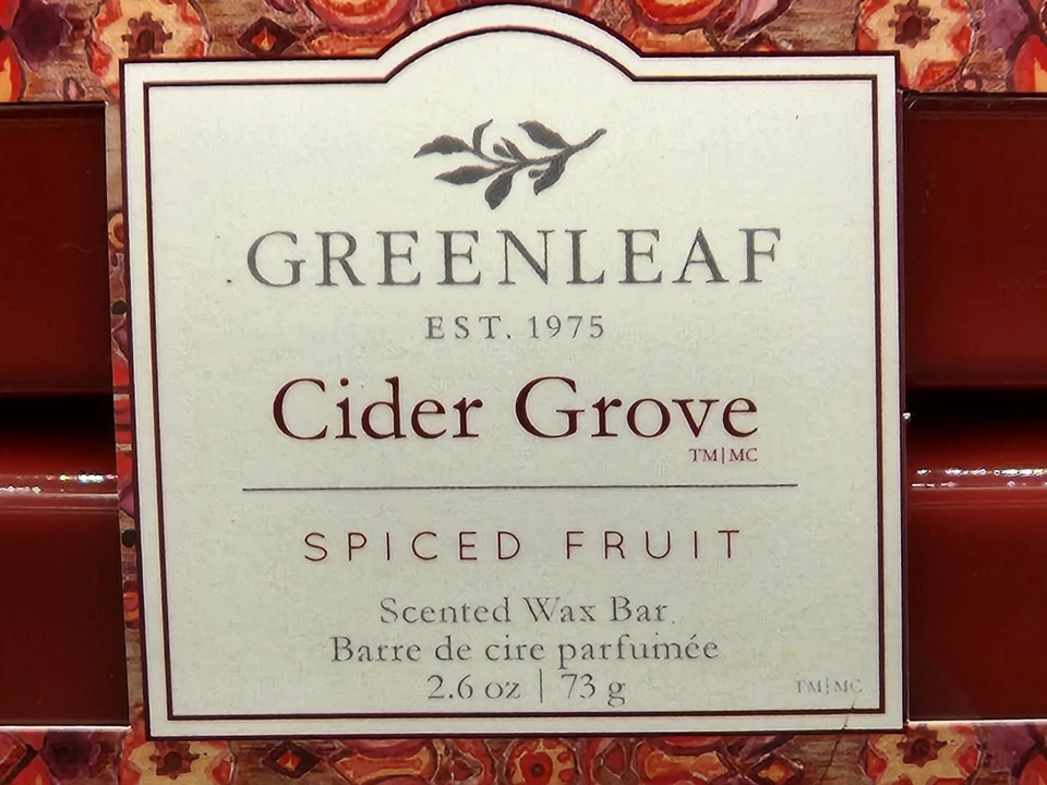 Greenleaf Cider Grove Scented Wax Bar 2.6 oz 6 blocks New Spiced Fruit - Image 3 of 4