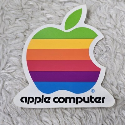 Vintage 1980s Apple Computer Logo Sticker 4'' Tall Never Used