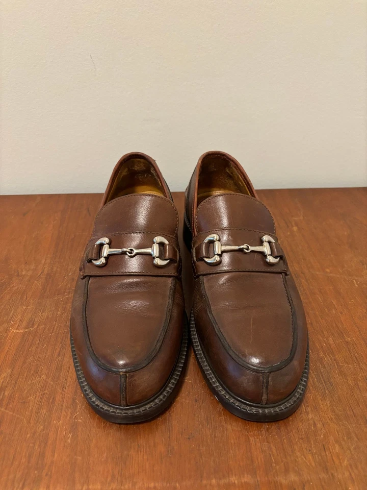 Kenneth Cole Italia Mocasines Horsebit Zapatos de Vestir Para Hombre Talla 9.5 Cuero Marrón Foto 3 de 4